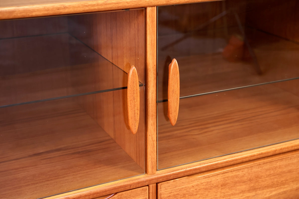 Danish Teak & Glass Mini Credenza