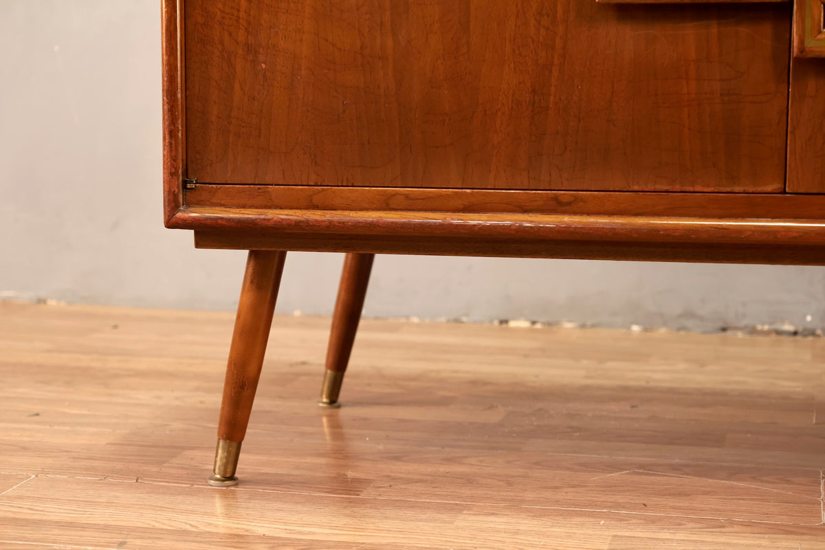 Mid Century Walnut 2-Door Mini Credenza
