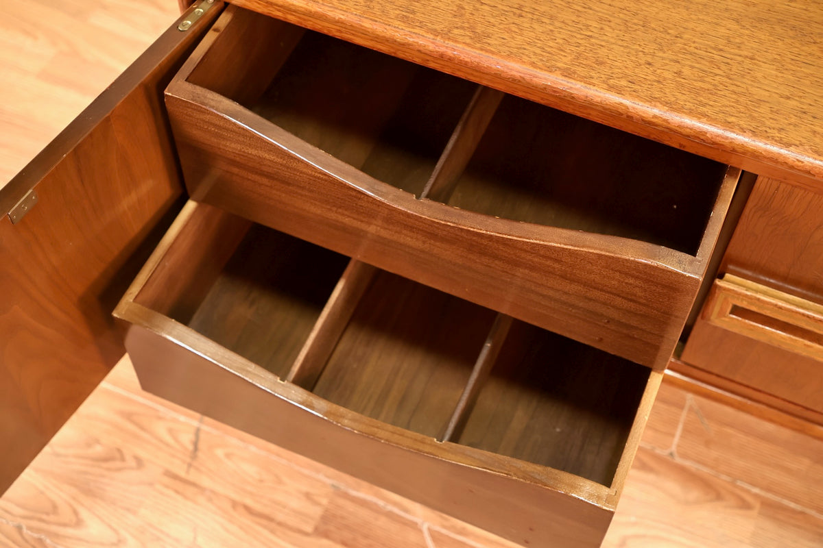 Mid Century Walnut 2-Door Mini Credenza