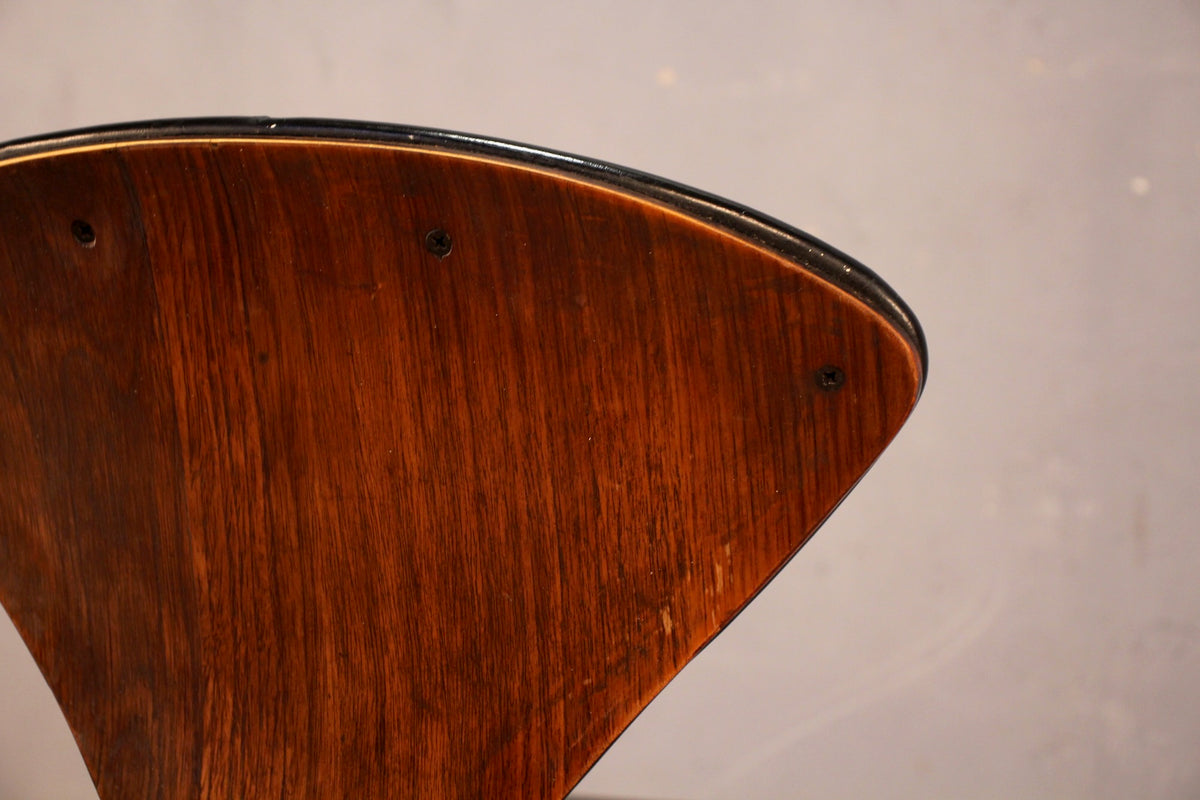 Norman Cherner Bentwood & Black Leather Side Chair