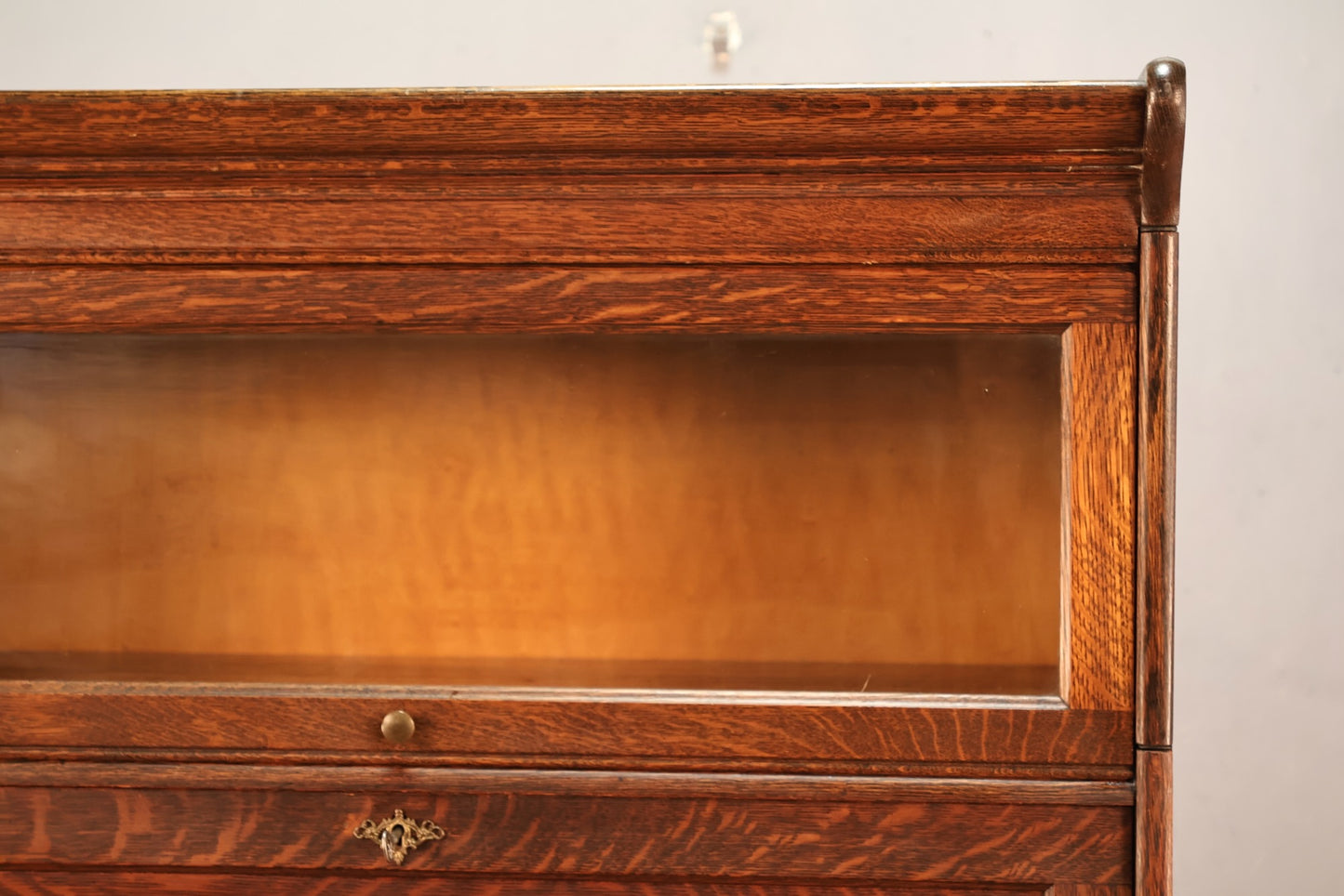 Antique Oak Drop-Front Barrister Bookcase
