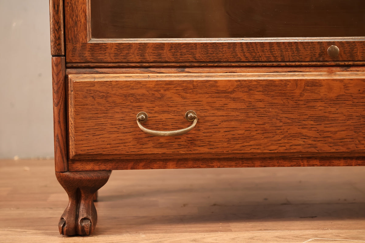 Antique Oak Drop-Front Barrister Bookcase