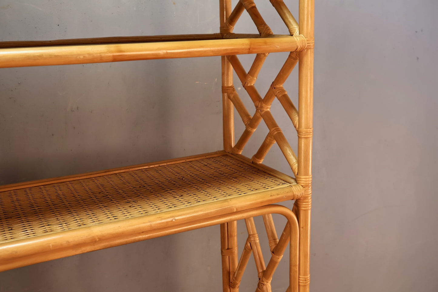 Large Bamboo & Rattan Divided Etagere - ONLINE ONLY