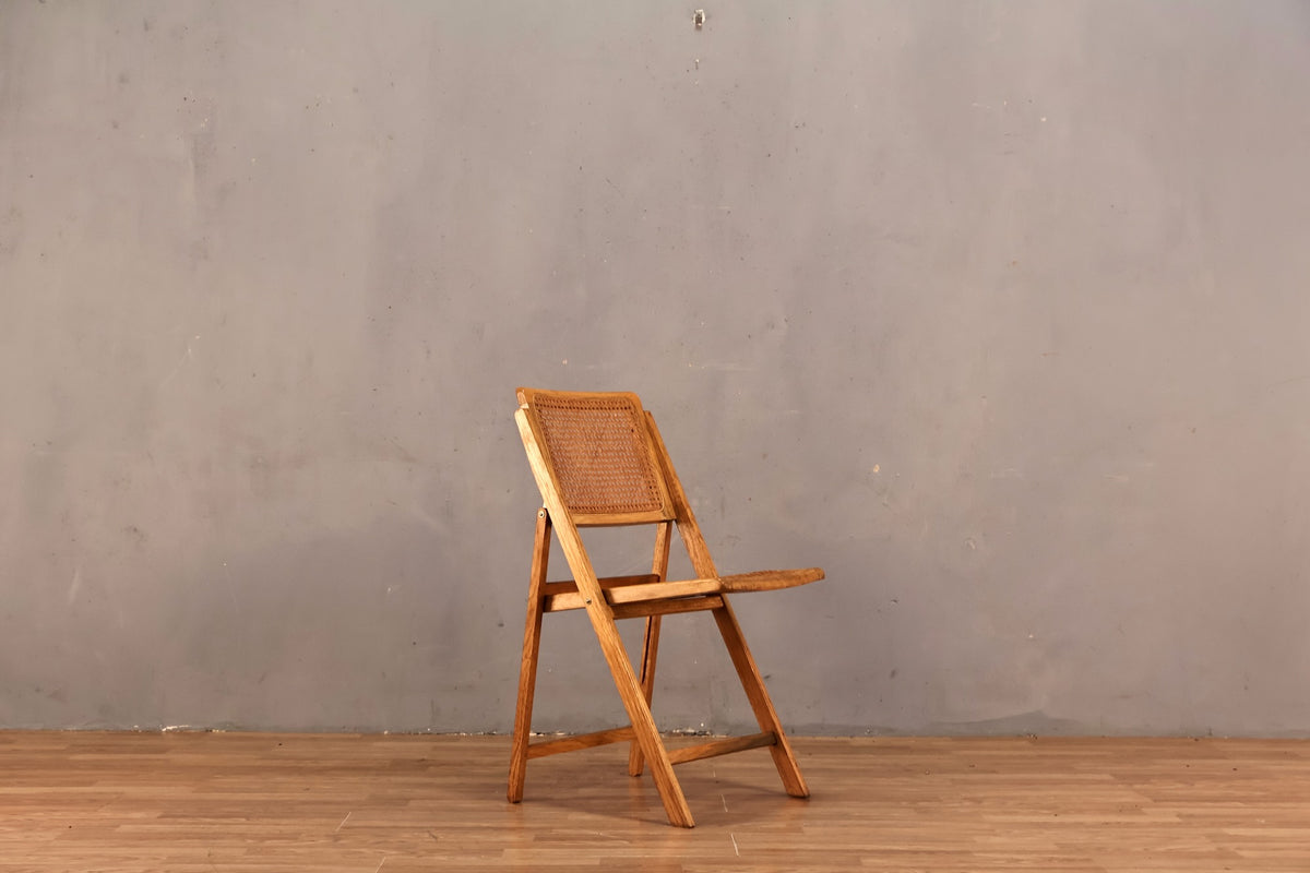 Wood & Cane Folding Chair
