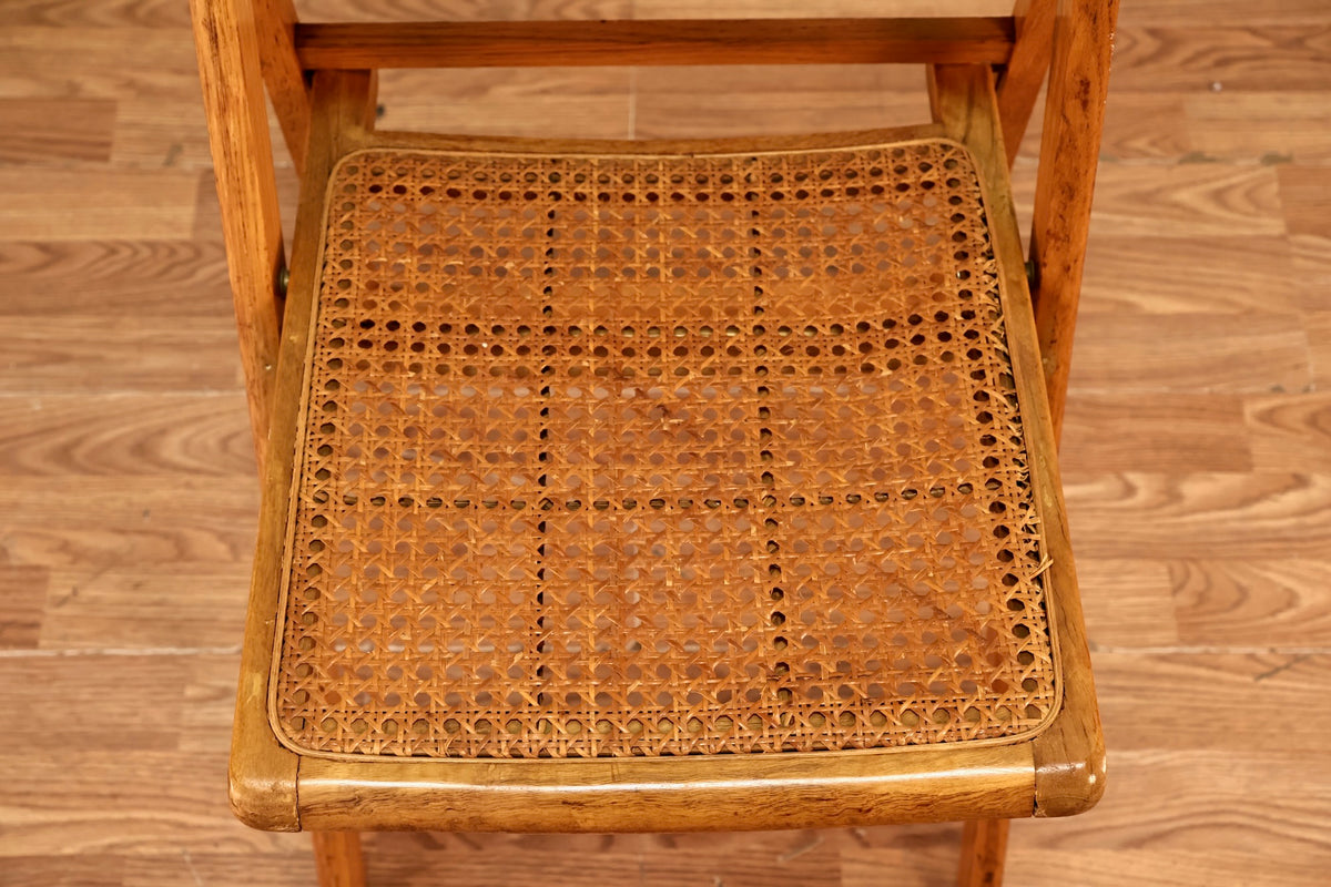 Wood & Cane Folding Chair