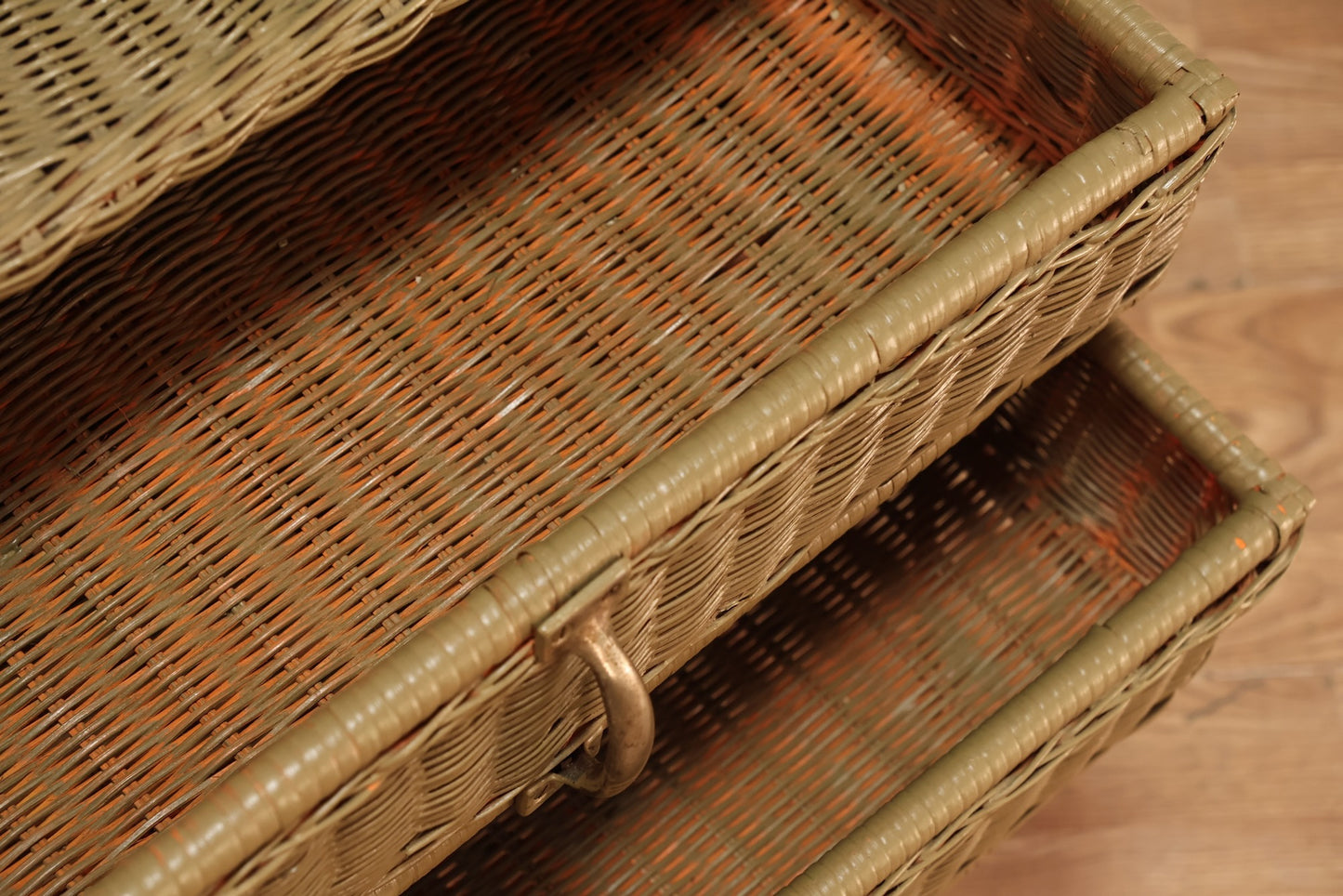 Olive Wicker 2-Drawer End Table - ONLINE ONLY