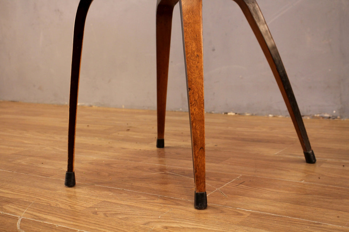 Norman Cherner Bentwood & Black Leather  Armchair