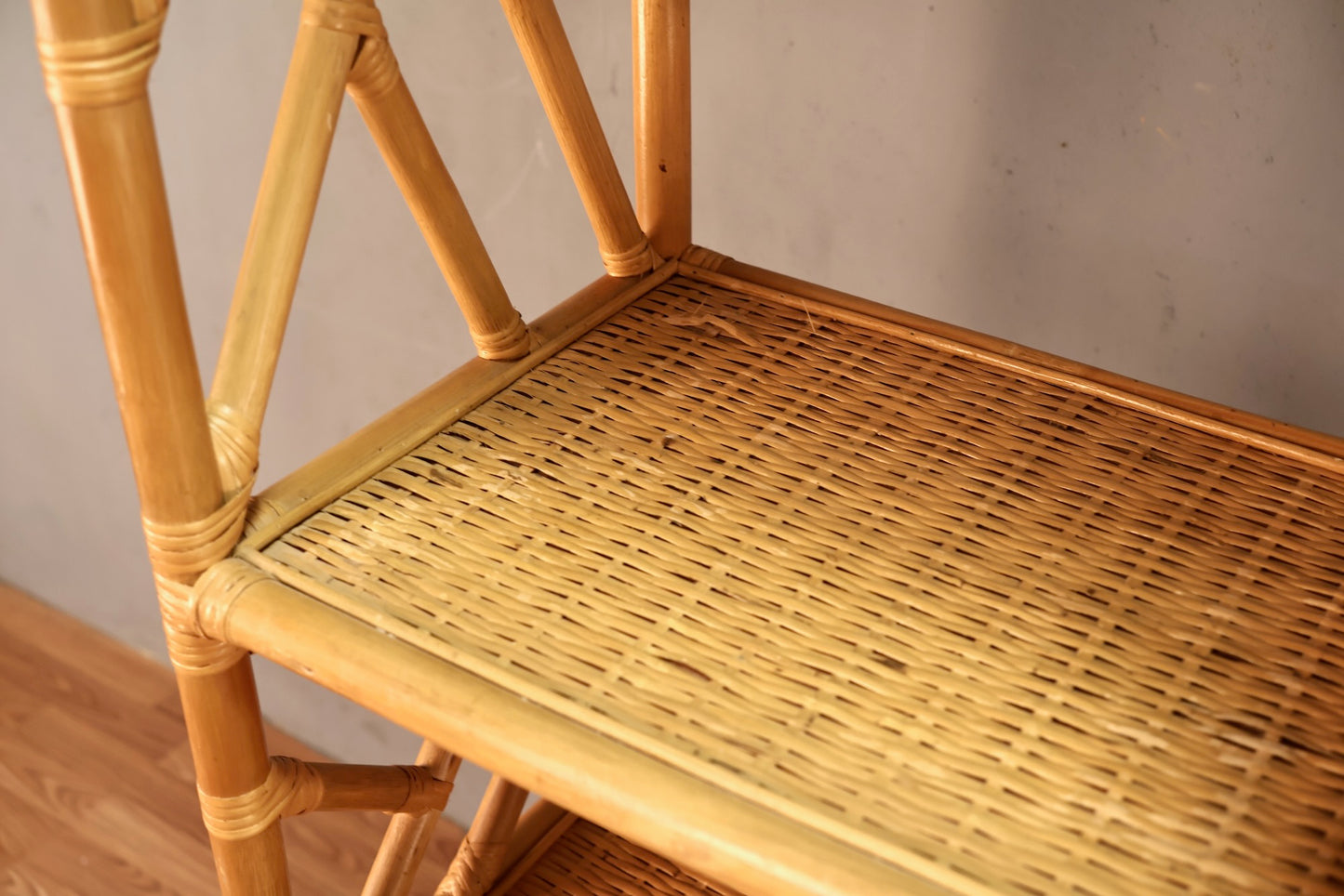 Large Bamboo & Rattan Divided Etagere - ONLINE ONLY