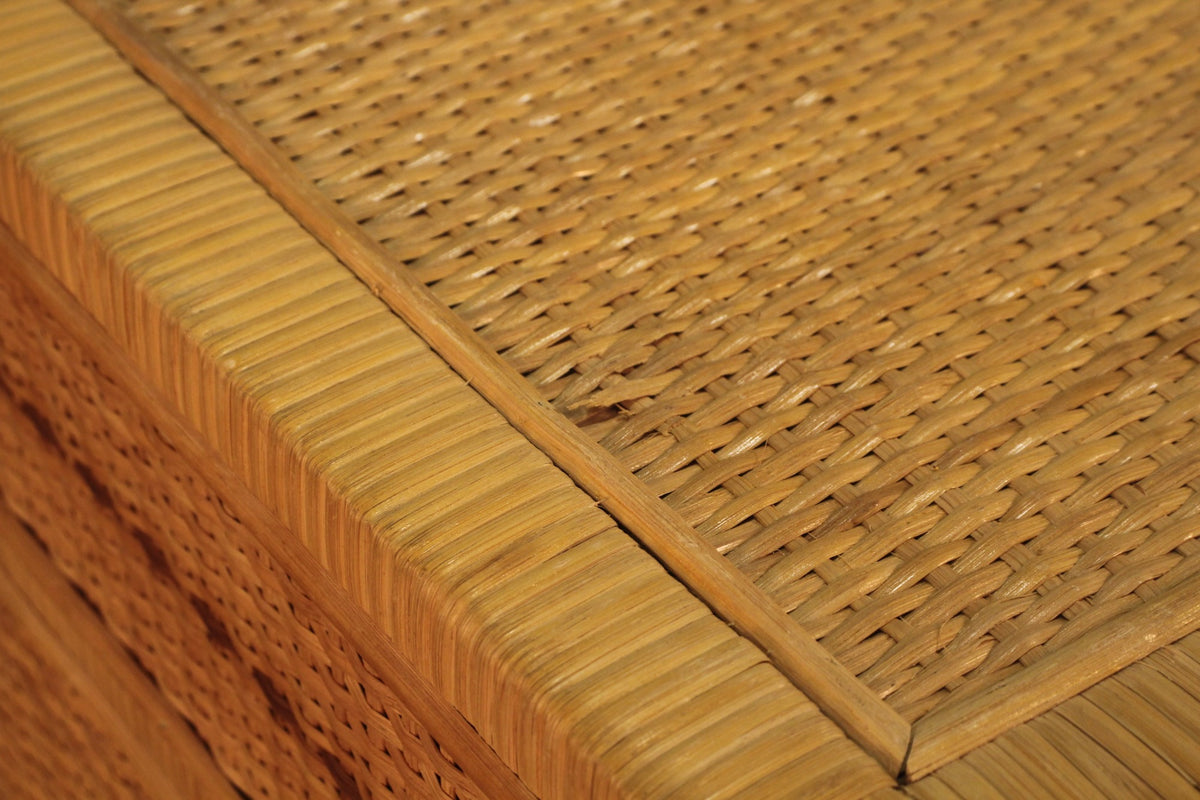 Blonde Rattan 1-Drawer Nightstand A