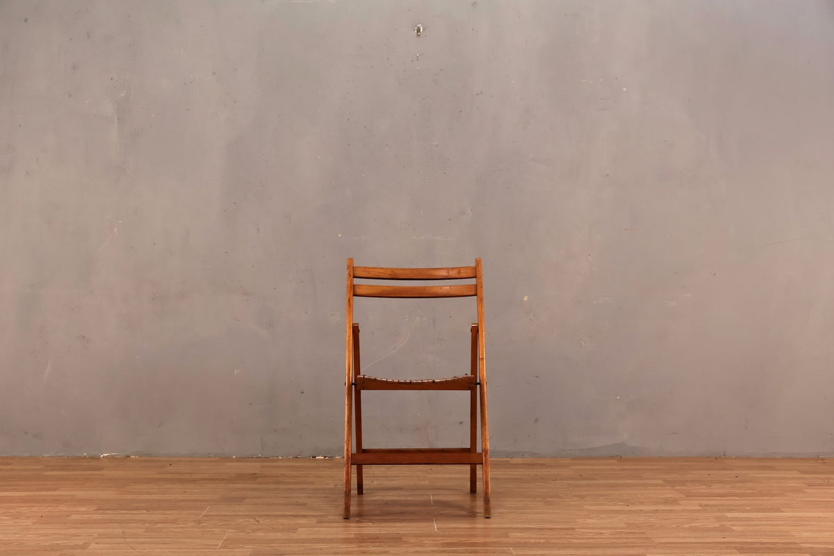 Rustic Slatted Folding Chair