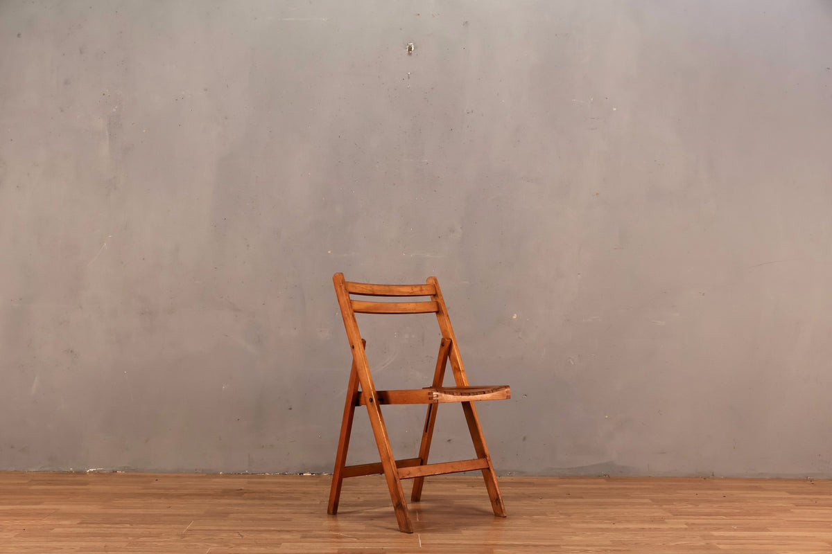 Rustic Slatted Folding Chair