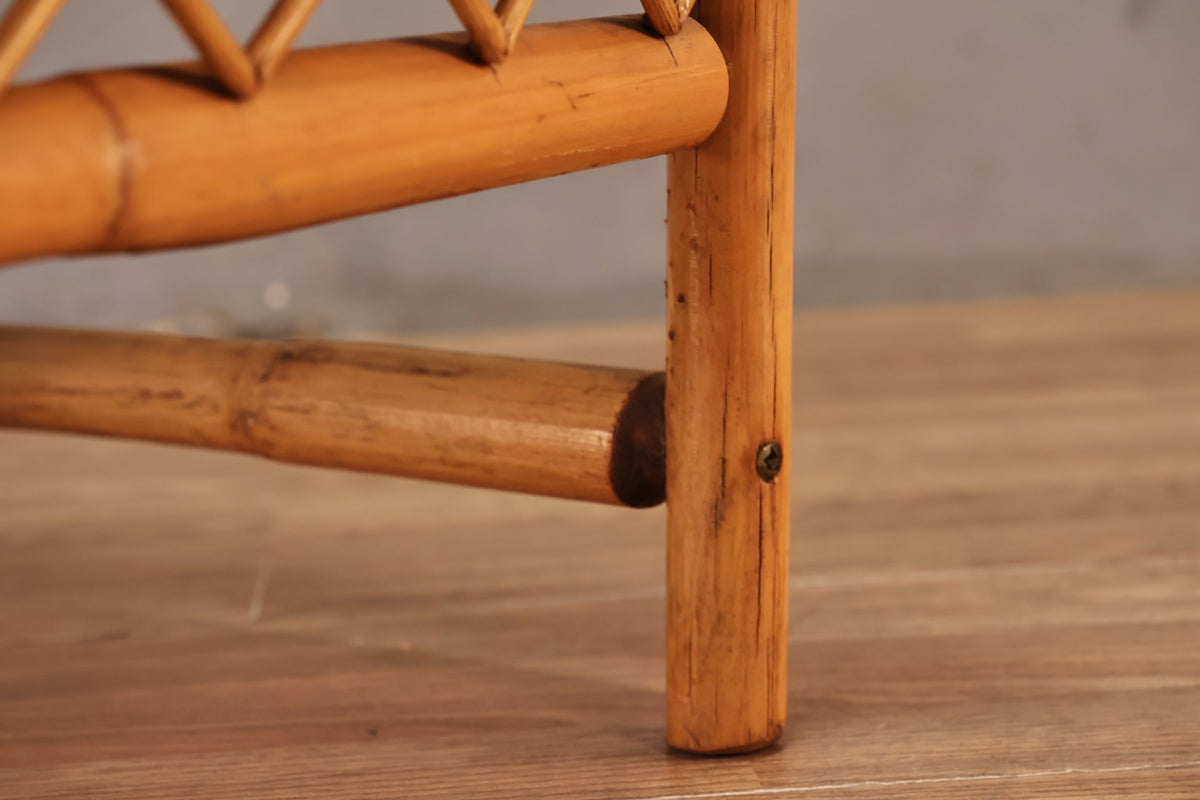 Mid Century Bamboo & Laminate Stepback Table
