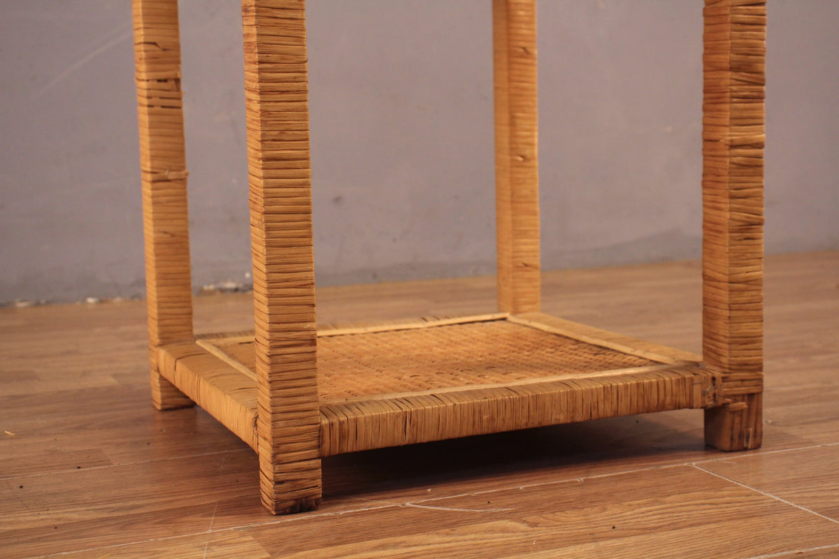 Blonde Rattan 1-Drawer Nightstand B
