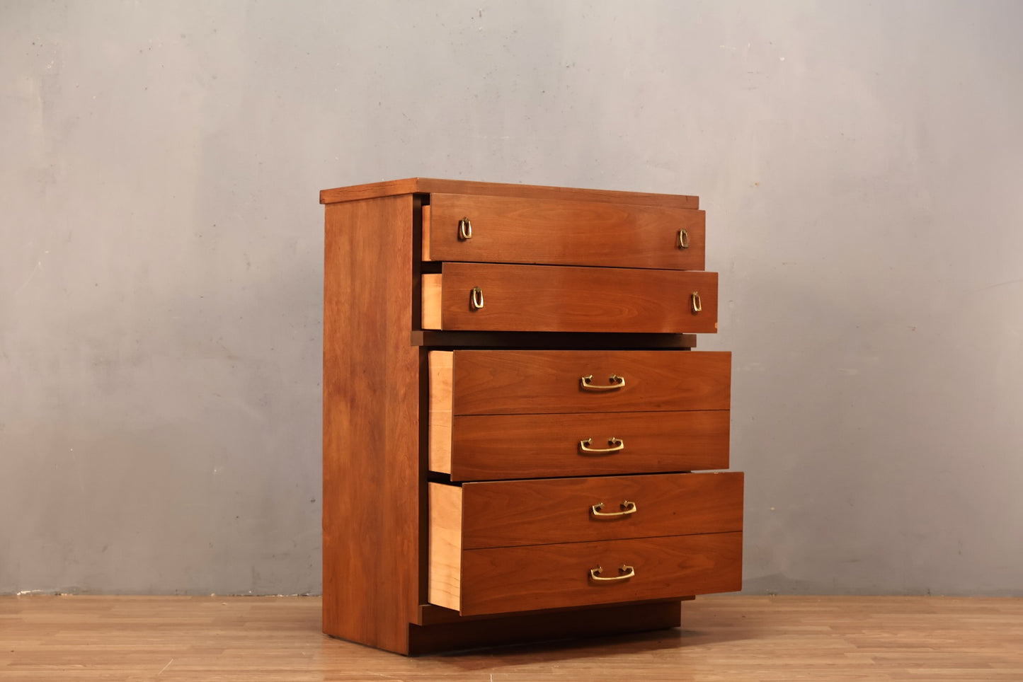 Bassett Walnut & Laminate 4-Drawer Dresser - ONLINE ONLY