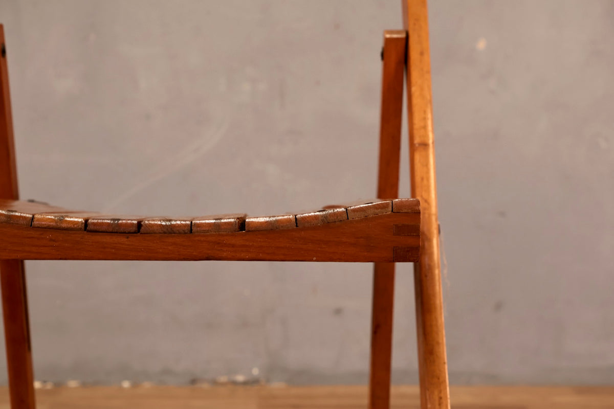 Rustic Slatted Folding Chair
