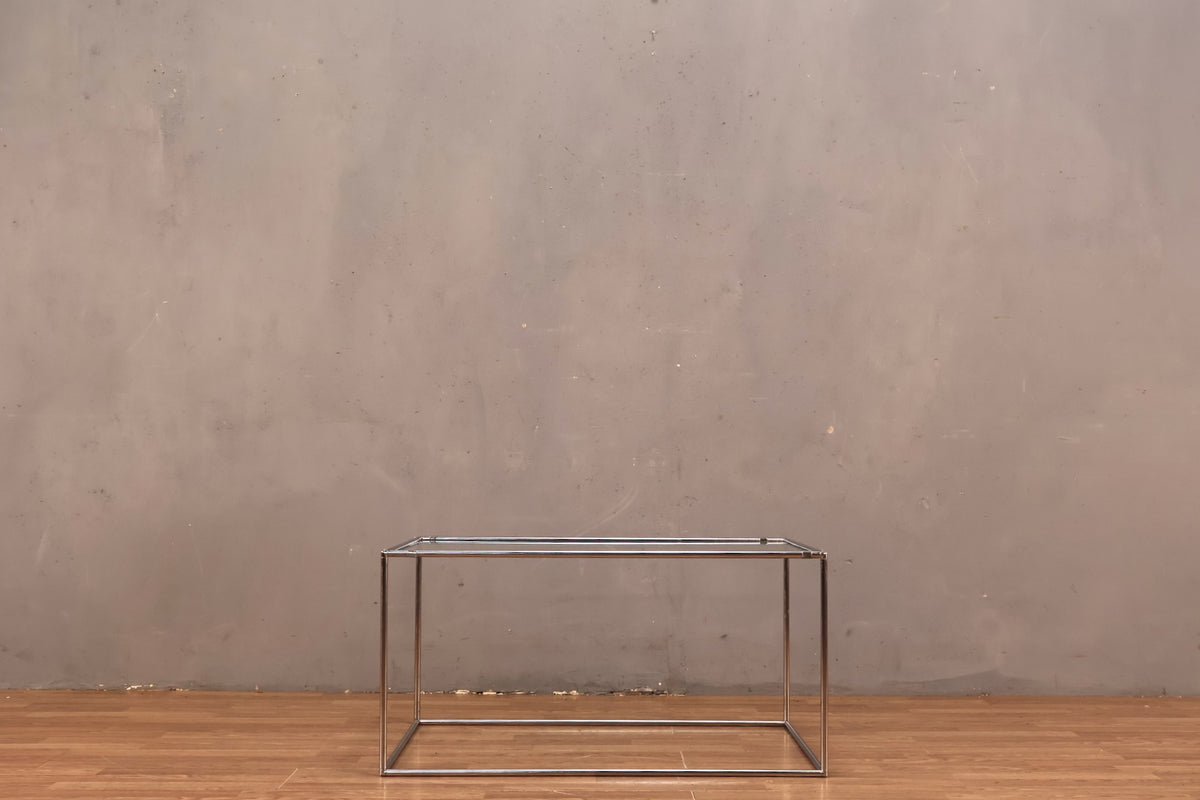Minimalist Chrome & Glass Coffee Table