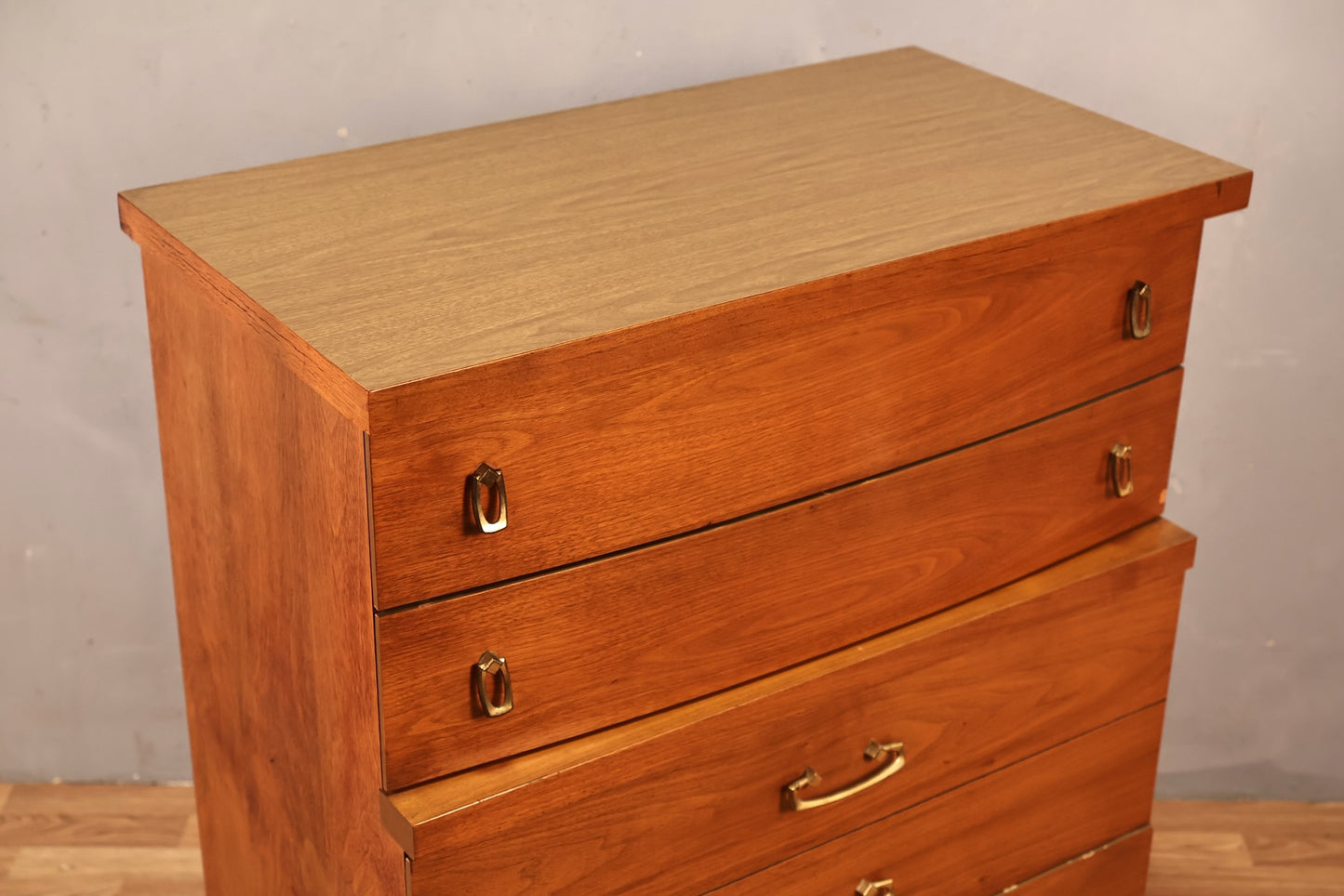 Bassett Walnut & Laminate 4-Drawer Dresser - ONLINE ONLY