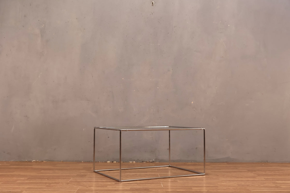 Minimalist Chrome & Glass Coffee Table