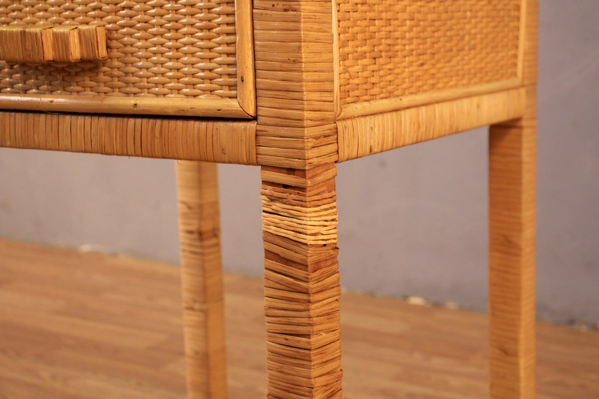 Blonde Rattan 1-Drawer Nightstand B