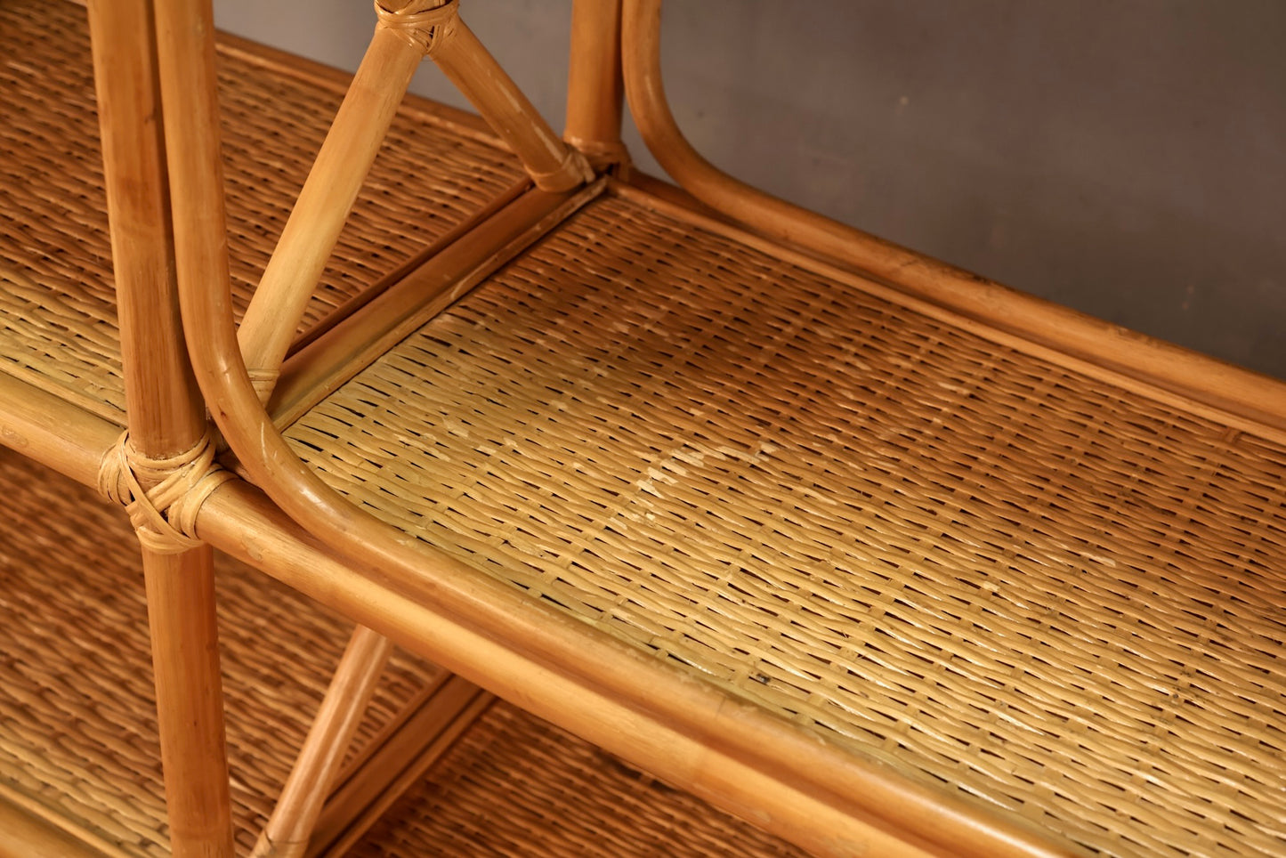 Large Bamboo & Rattan Divided Etagere - ONLINE ONLY
