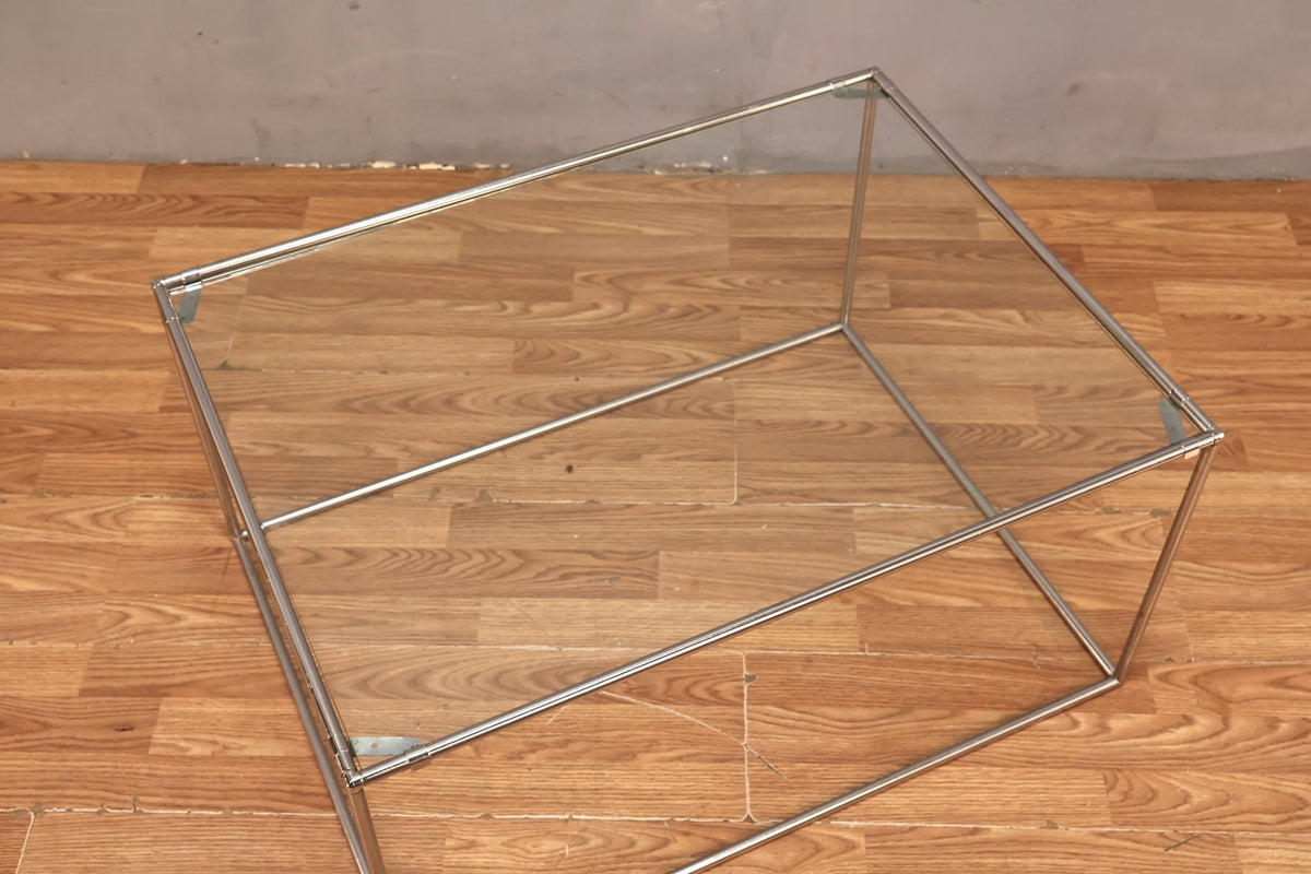Minimalist Chrome & Glass Coffee Table