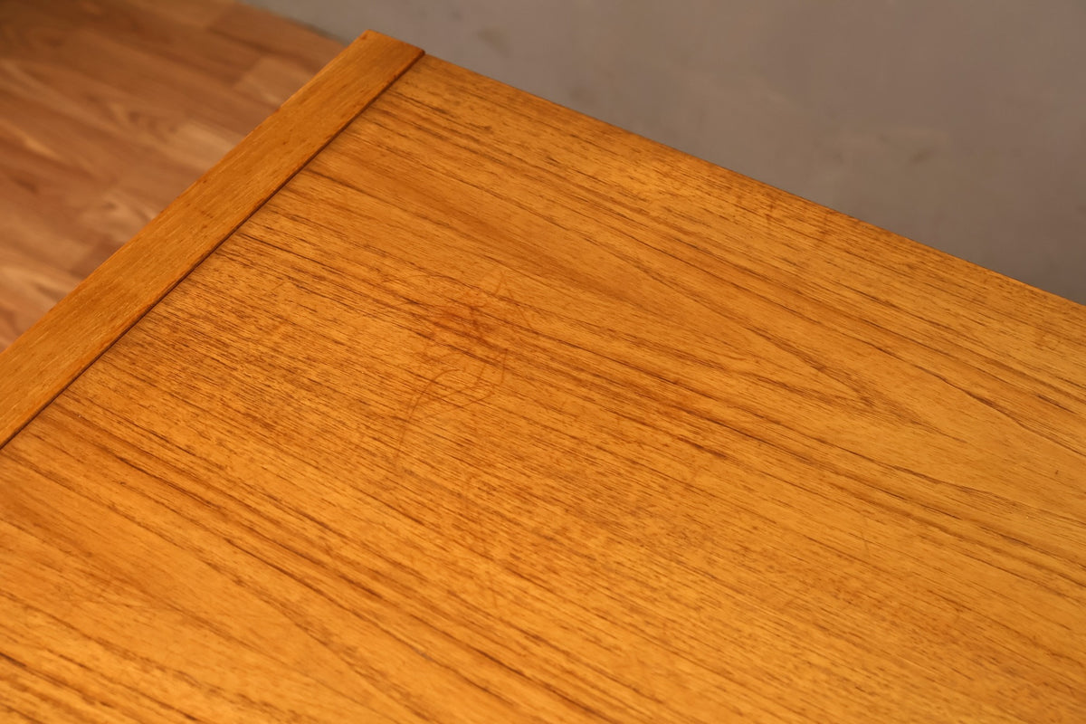 Long Teak Sliding-Door Credenza
