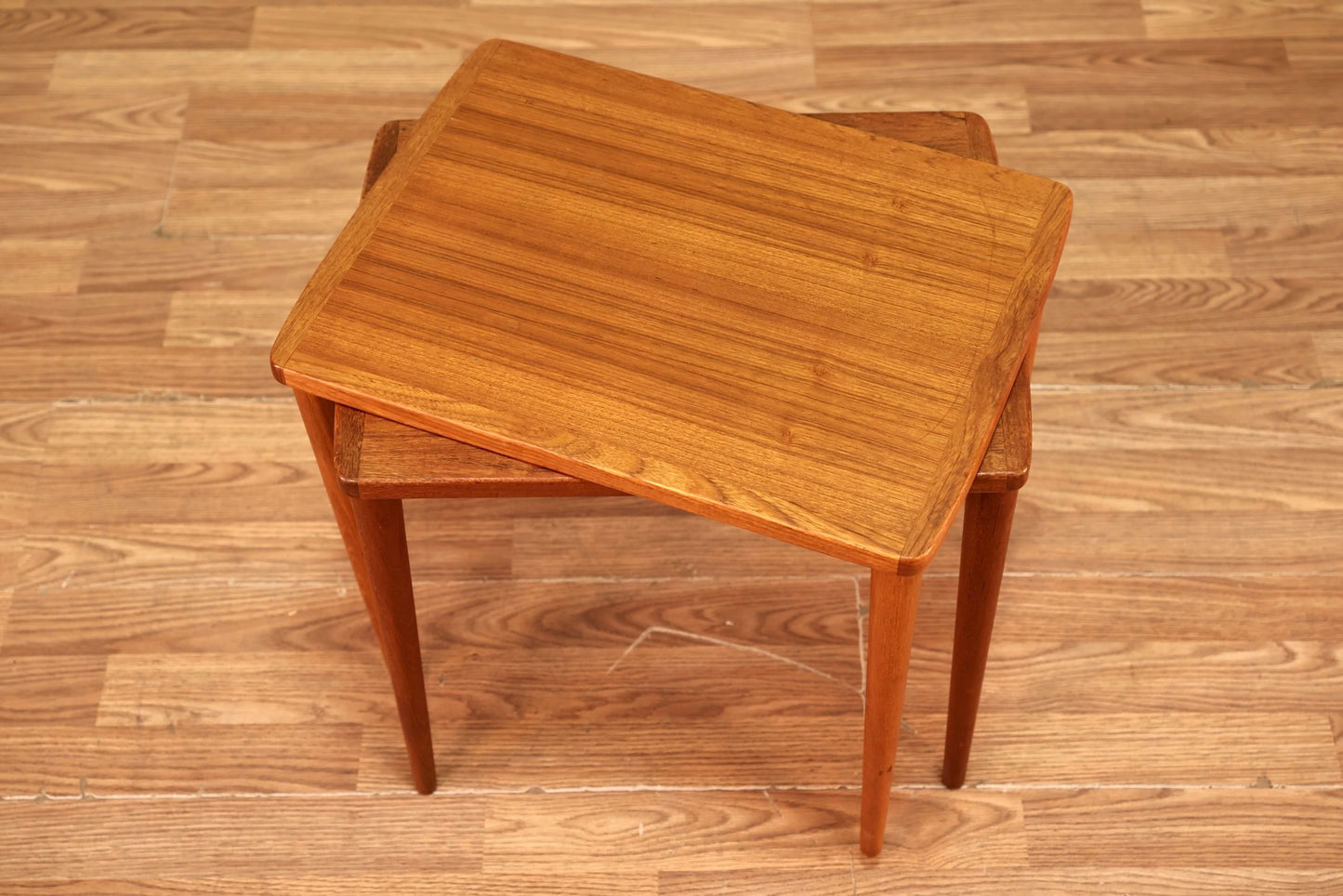 Pair Of Danish Teak Stacking Side Tables