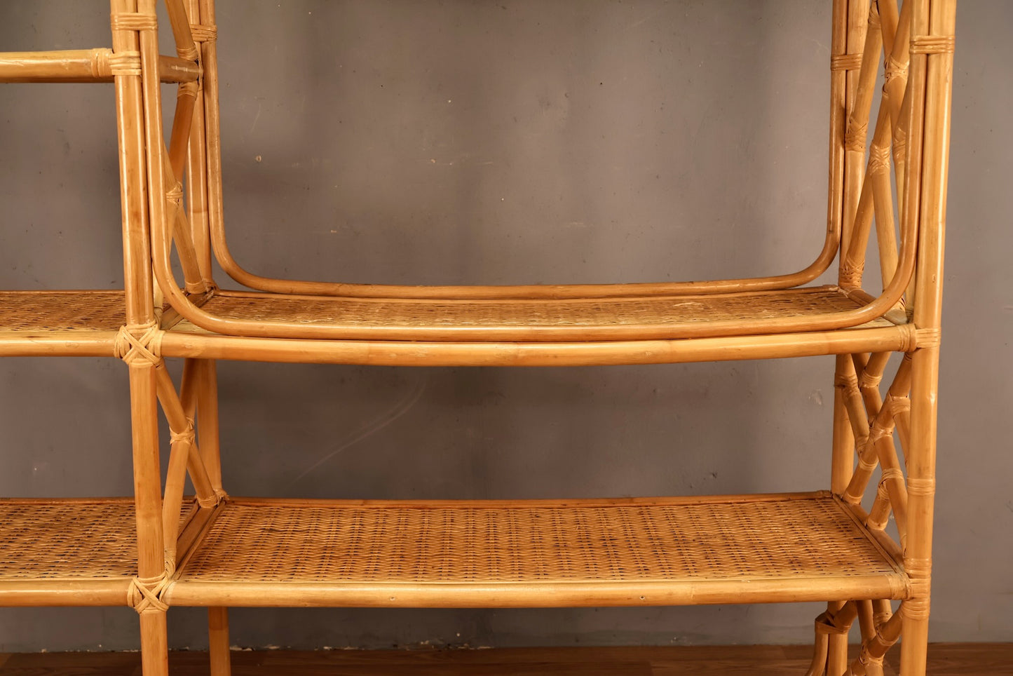 Large Bamboo & Rattan Divided Etagere - ONLINE ONLY