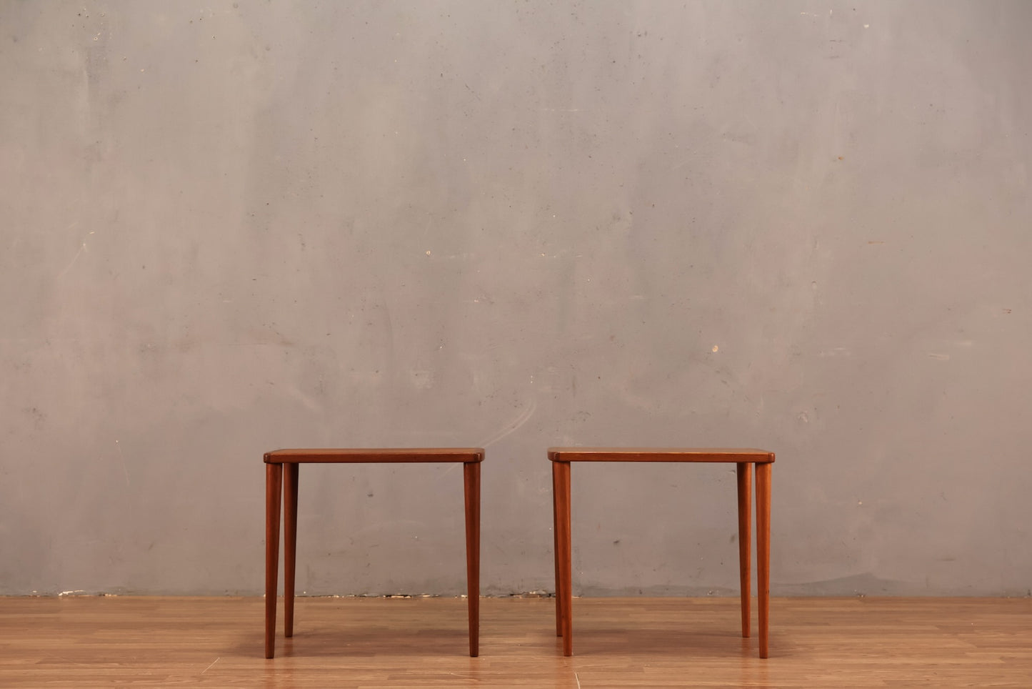 Pair Of Danish Teak Stacking Side Tables