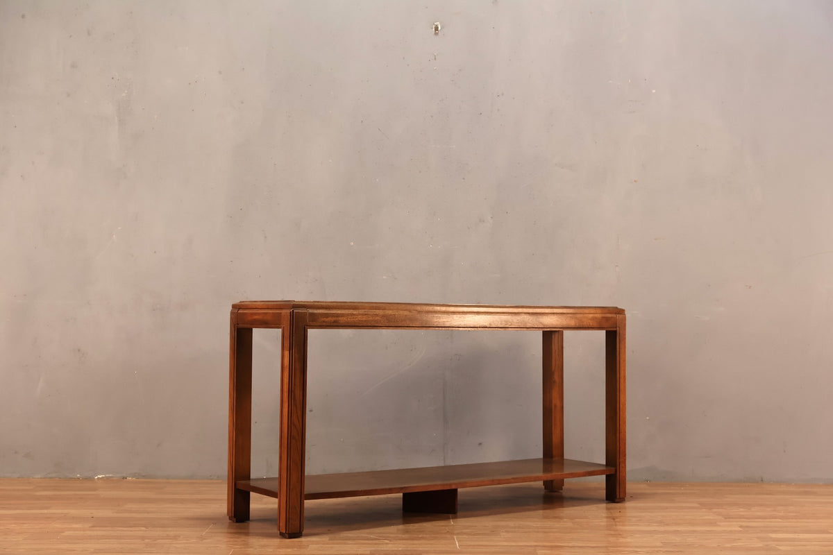 Oak & Smoked Glass Console Table - ONLINE ONLY