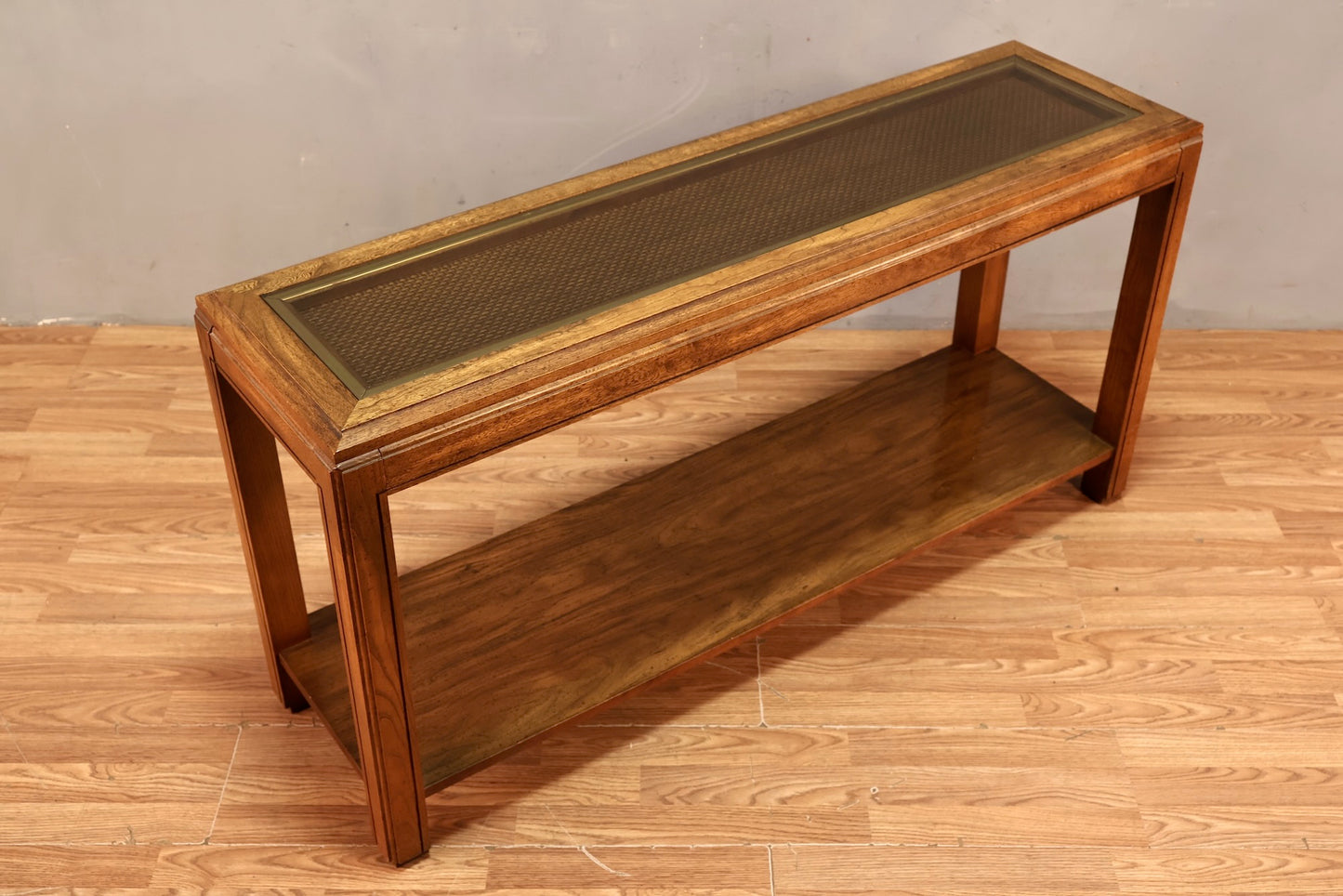 Oak & Smoked Glass Console Table - ONLINE ONLY