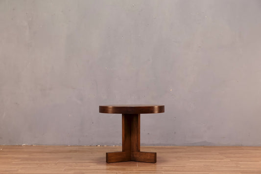 Lane Oak Block Round End Table