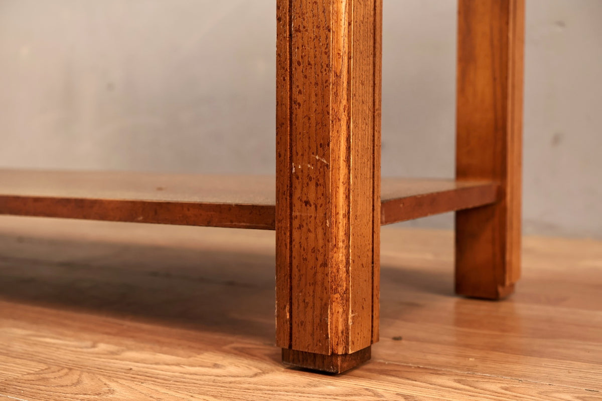 Oak & Smoked Glass Console Table - ONLINE ONLY