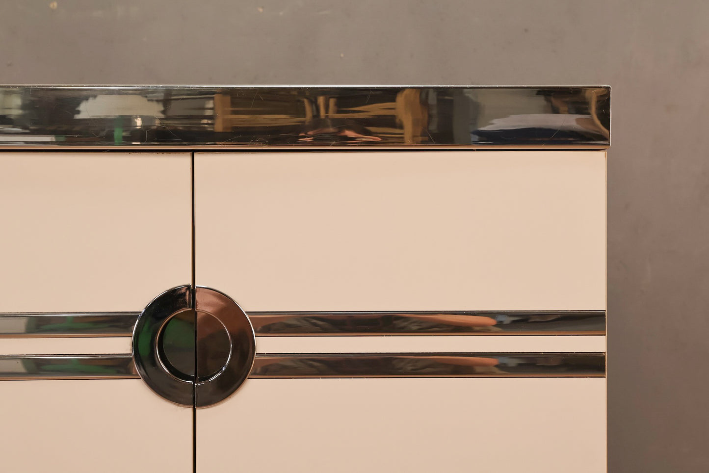 Pierre Cardin White & Chrome 2-Door Cabinet