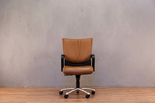 Contemporary Caramel Leather Desk Chair
