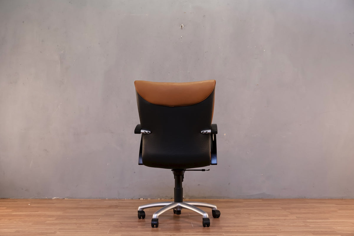 Contemporary Caramel Leather Desk Chair