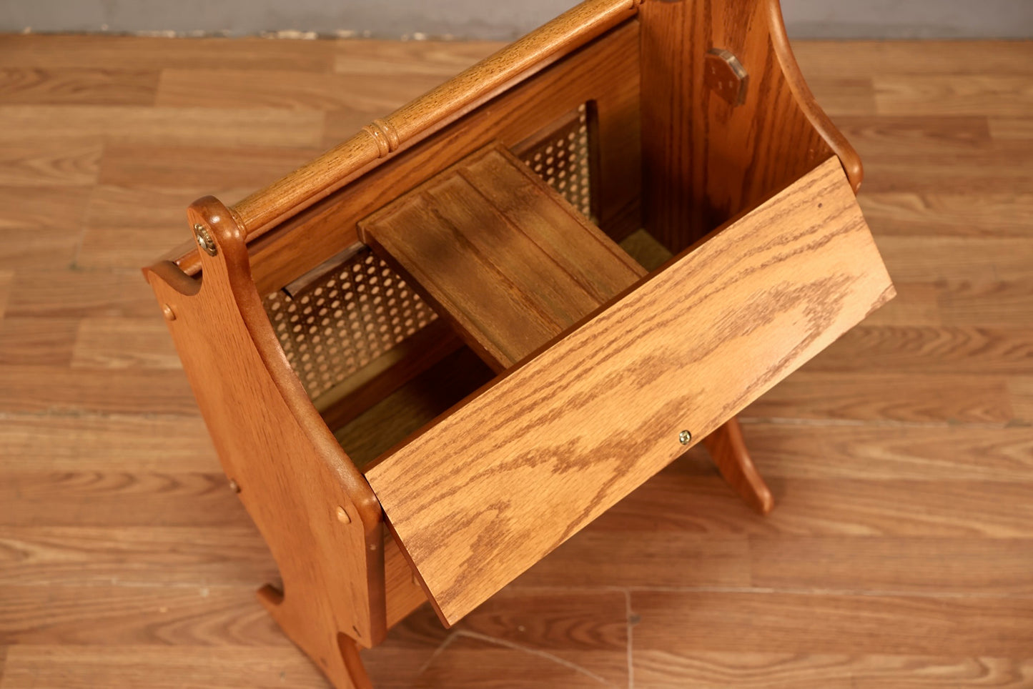 Oak & Cane Magazine Caddy
