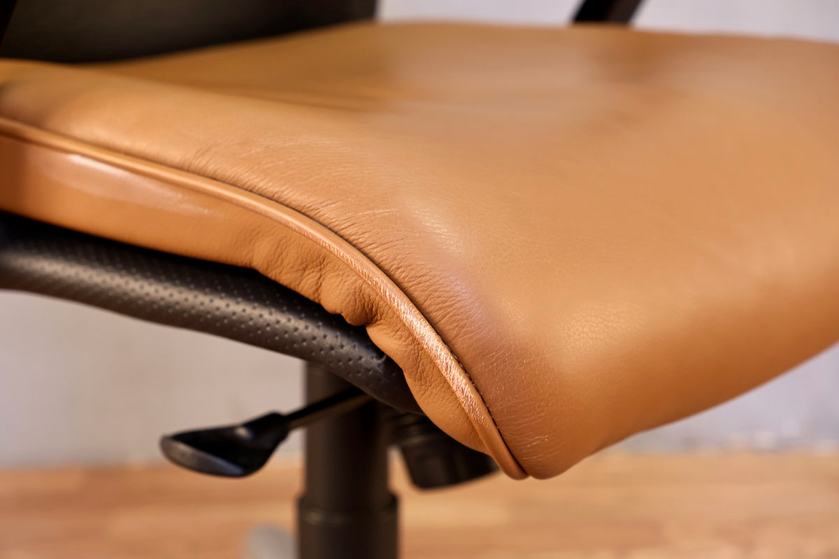 Contemporary Caramel Leather Desk Chair