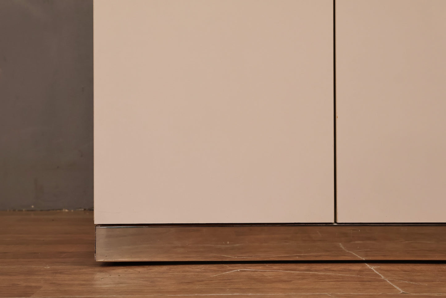 Pierre Cardin White & Chrome 2-Door Cabinet