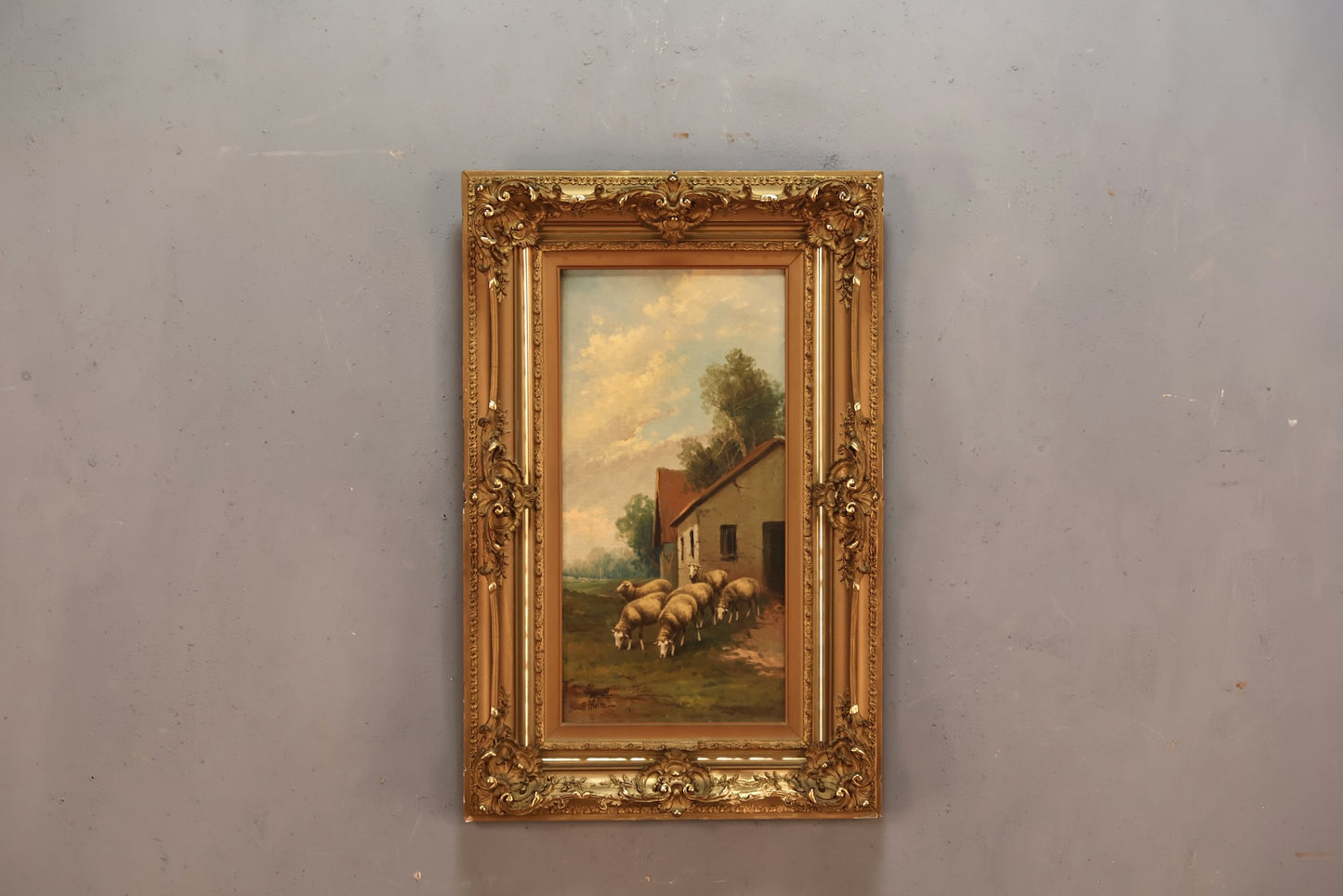Antique "Peaceful Pasture" Painting
