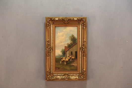 Antique "Peaceful Pasture" Painting