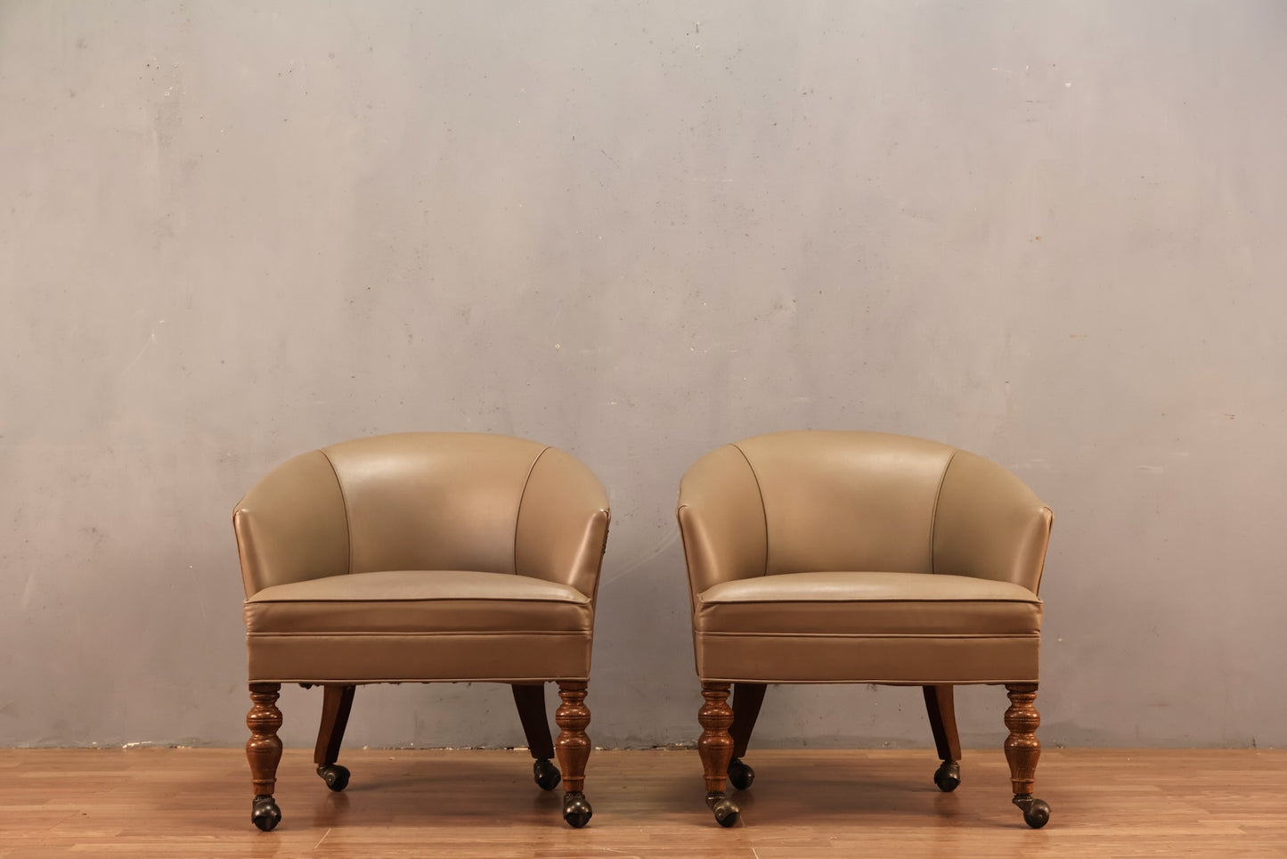 Taupe Vinyl Rolling Chair - ONLINE ONLY