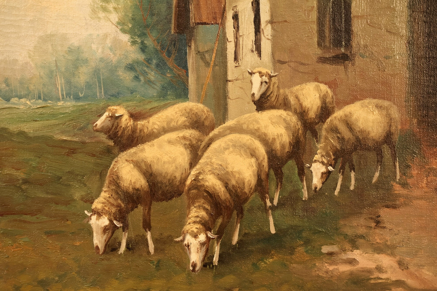 Antique "Peaceful Pasture" Painting