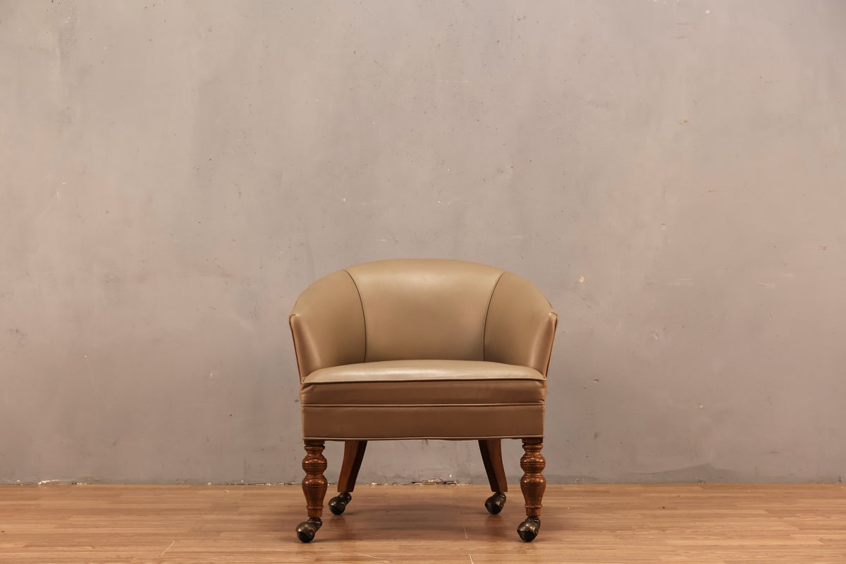 Taupe Vinyl Rolling Chair - ONLINE ONLY