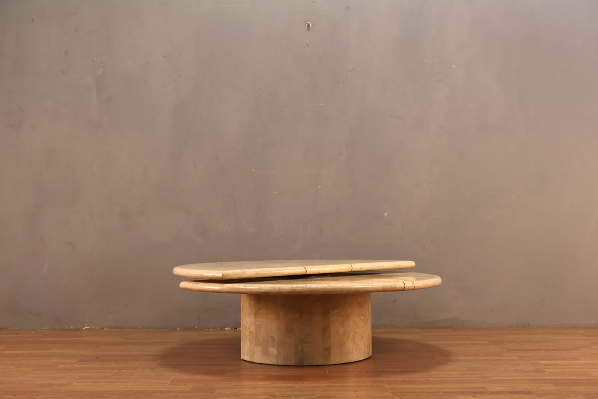 Large 1990s Travertine Swivel-Top Coffee Table - ONLINE ONLY