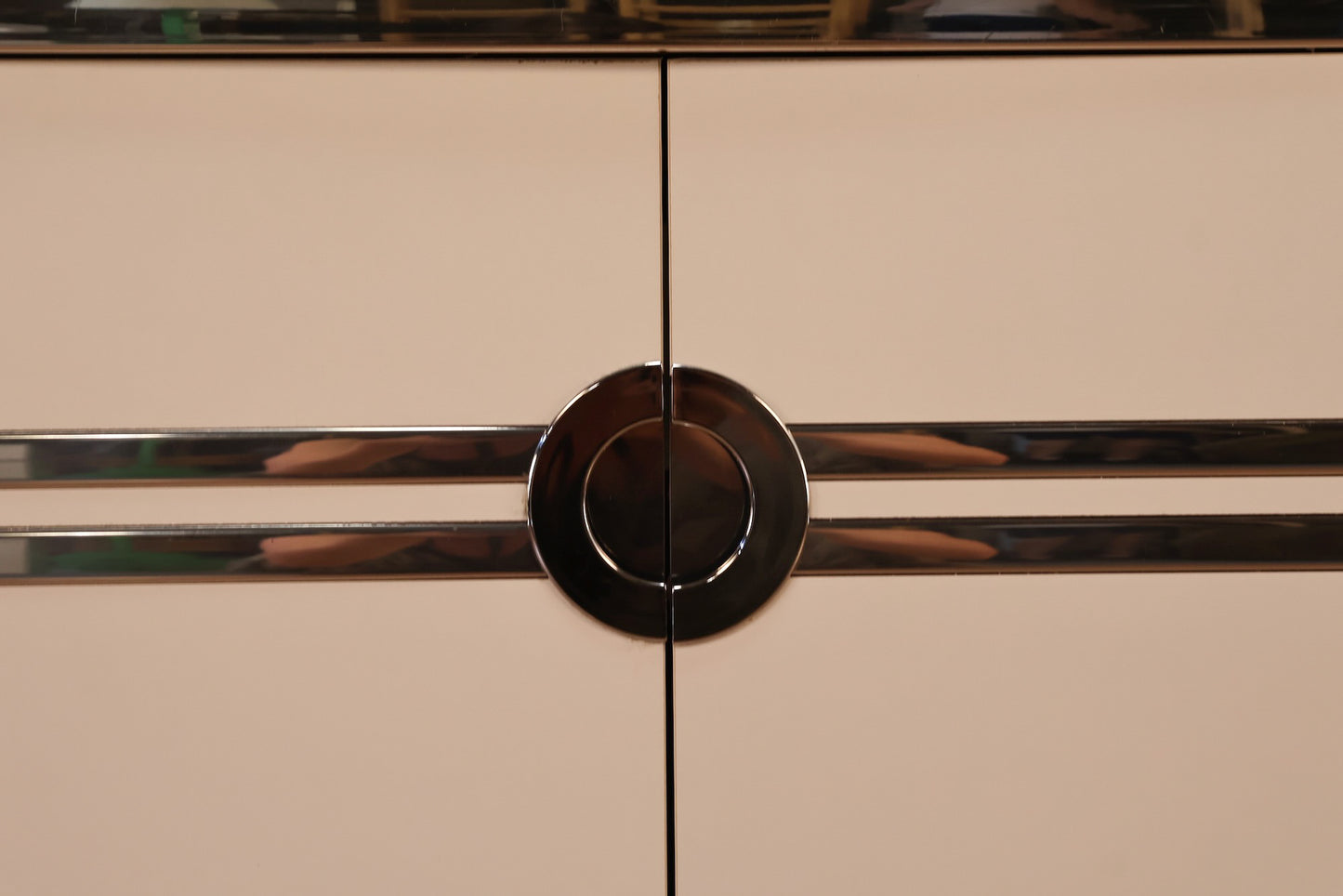 Pierre Cardin White & Chrome 2-Door Cabinet