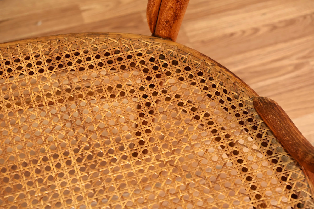 Antique Thonet Bentwood & Cane Bench