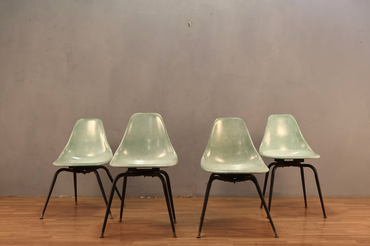 Mid Century Aqua Fiberglass Shell Chair - ONLINE ONLY