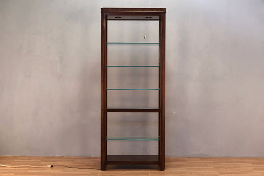 Elegant Dark Wood & Glass Etagere