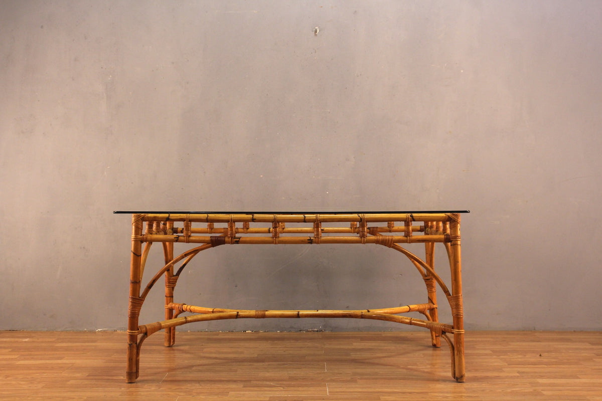 Bamboo & Glass Dining Table - ONLINE ONLY